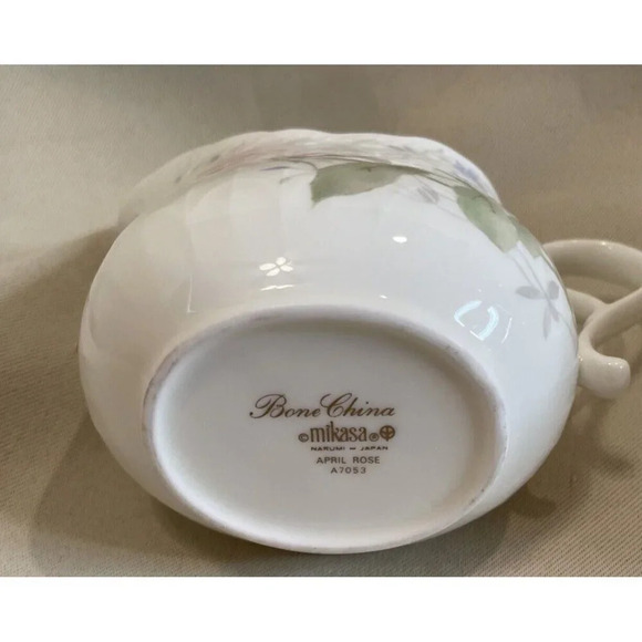 Mikasa Bone China April Rose Sugar Creamer Set A7053 Floral Flowers Vintage - Picture 6 of 9